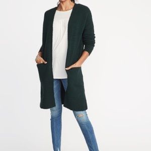 Old navy longline forest green cardigan sweater